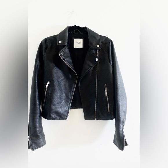 Abercrombie & Fitch Vegan Leather Moto Jacket - Picture 2 of 13